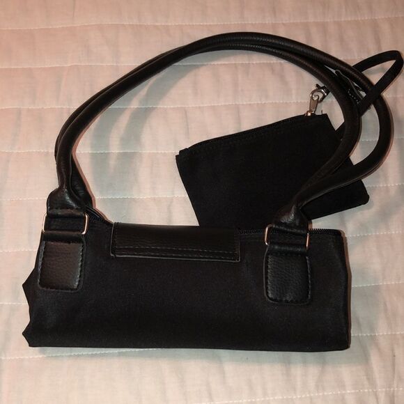 JoAnn Marie Designs LYNN Black Vinyl Personalized Foldable Packable Shoulder Bag - Picture 13 of 13